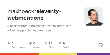 OpenGraph image for github.com/maxboeck/eleventy-webmentions