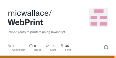 OpenGraph image for github.com/micwallace/WebPrint