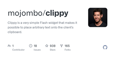 OpenGraph image for github.com/mojombo/clippy