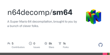 OpenGraph image for github.com/n64decomp/sm64