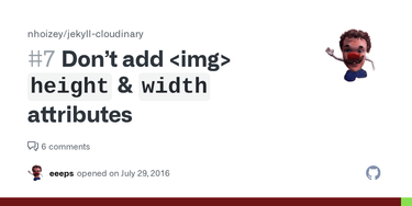 OpenGraph image for github.com/nhoizey/jekyll-cloudinary/issues/7