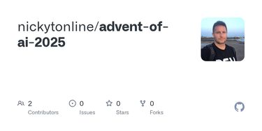 OpenGraph image for https://github.com/nickytonline/advent-of-ai-2025
