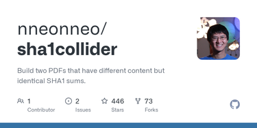 OpenGraph image for github.com/nneonneo/sha1collider