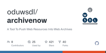 OpenGraph image for github.com/oduwsdl/archivenow