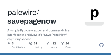 OpenGraph image for github.com/pastpages/savepagenow