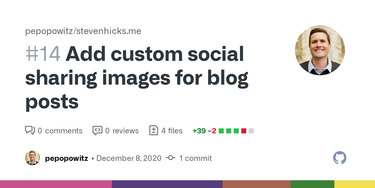 OpenGraph image for github.com/pepopowitz/stevenhicks.me/pull/14