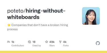 OpenGraph image for github.com/poteto/hiring-without-whiteboards