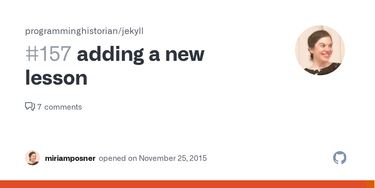 OpenGraph image for github.com/programminghistorian/jekyll/issues/157