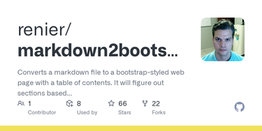 OpenGraph image for github.com/renier/markdown2bootstrap