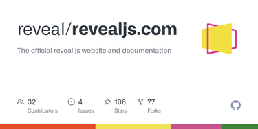 OpenGraph image for github.com/reveal/revealjs.com