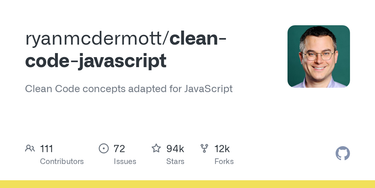 OpenGraph image for github.com/ryanmcdermott/clean-code-javascript?utm_source=ESnextNews.com&utm_medium=Weekly+Newsletter&utm_campaign=2017-00-09