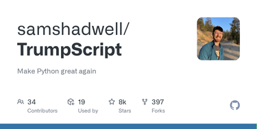 OpenGraph image for github.com/samshadwell/TrumpScript