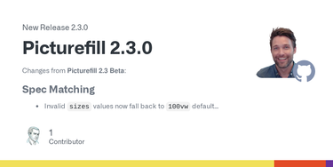 OpenGraph image for github.com/scottjehl/picturefill/releases/tag/2.3.0