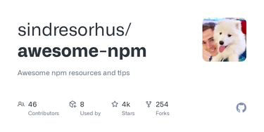 OpenGraph image for github.com/sindresorhus/awesome-npm
