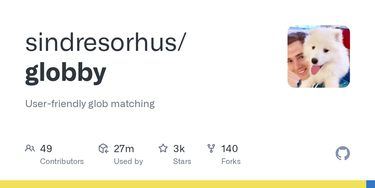 OpenGraph image for github.com/sindresorhus/globby