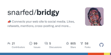 OpenGraph image for github.com/snarfed/bridgy