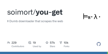 OpenGraph image for github.com/soimort/you-get