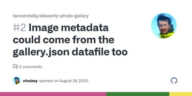 OpenGraph image for github.com/tannerdolby/eleventy-stock-gallery/issues/2