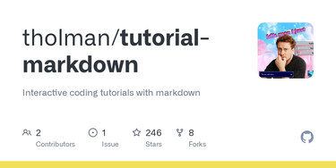 OpenGraph image for github.com/tholman/tutorial-markdown