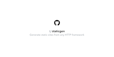 OpenGraph image for github.com/tj/staticgen