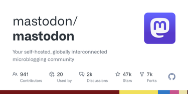 OpenGraph image for github.com/tootsuite/mastodon