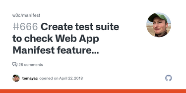 OpenGraph image for github.com/w3c/manifest/issues/666
