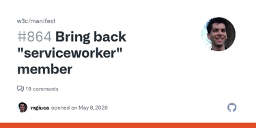OpenGraph image for github.com/w3c/manifest/issues/864