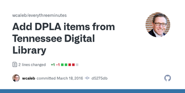 OpenGraph image for github.com/wcaleb/everythreeminutes/commit/d5275dbc0e447c73e9da981f751c1d1700e51516