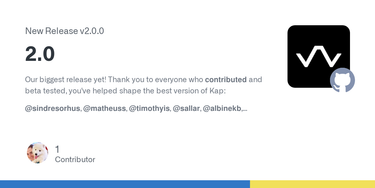 OpenGraph image for github.com/wulkano/kap/releases/tag/v2.0.0