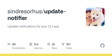 OpenGraph image for github.com/yeoman/update-notifier