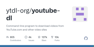 OpenGraph image for github.com/ytdl-org/youtube-dl
