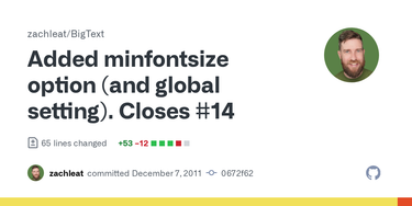 OpenGraph image for github.com/zachleat/BigText/commit/0672f62b056fbd938916297fa84c0044dedef705