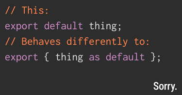 OpenGraph image for jakearchibald.com/2021/export-default-thing-vs-thing-as-default/