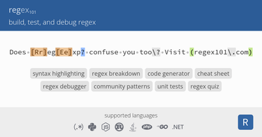 OpenGraph image for regex101.com