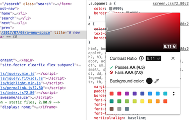 OpenGraph image for remysharp.com/2017/08/17/contrast-ratio-in-devtools