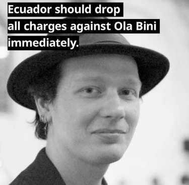 OpenGraph image for secure.avaaz.org/en/community_petitions/Len_Digital_rights_defender_Ola_Bini_has_imprisoned_in_Ecuador_since_April_11_FreeOlaBini/?wrxCreb&utm_source=sharetools&utm_medium=twitter&utm_campaign=petition-716887-Digital_rights_defender_Ola_Bini_has_imprisoned_in_Ecuador_since_April_11_FreeOlaBini&utm_term=rxCreb%2Ben