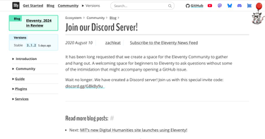 OpenGraph image for 11ty.dev/blog/discord/