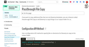OpenGraph image for 11ty.dev/docs/copy/#advanced-options
