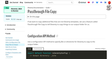 OpenGraph image for 11ty.dev/docs/copy/#advanced-options