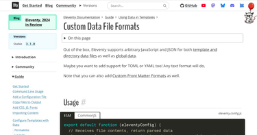 OpenGraph image for 11ty.dev/docs/data-custom/