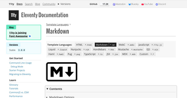 OpenGraph image for 11ty.dev/docs/languages/markdown/#optional-set-your-own-library-instance