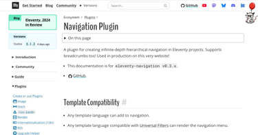 OpenGraph image for 11ty.dev/docs/plugins/navigation/#bring-your-own-html-render-the-menu-items-manually