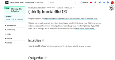 OpenGraph image for 11ty.dev/docs/quicktips/inline-css/