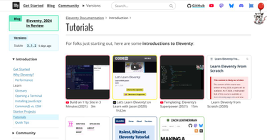 OpenGraph image for 11ty.dev/docs/tutorials/