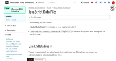 OpenGraph image for 11ty.io/docs/data-js/