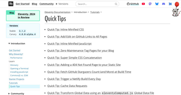 OpenGraph image for 11ty.io/docs/quicktips/