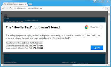 OpenGraph image for bleepingcomputer.com/news/security/fake-chrome-font-pack-update-alerts-infecting-visitors-with-spora-ransomware/