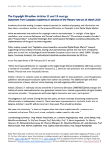 OpenGraph image for create.ac.uk/blog/2019/03/24/the-copyright-directive-articles-11-and-13-must-go-statement-from-european-academics-in-advance-of-the-plenary-vote-on-26-march-2019/