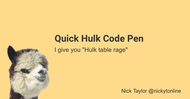 OpenGraph image for https://www.iamdeveloper.com/posts/quick-hulk-code-pen-18i1/