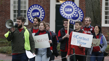 OpenGraph image for npr.org/2019/12/03/784428883/at-harvard-grad-students-form-a-picket-line-over-wages-healthcare-and-protection